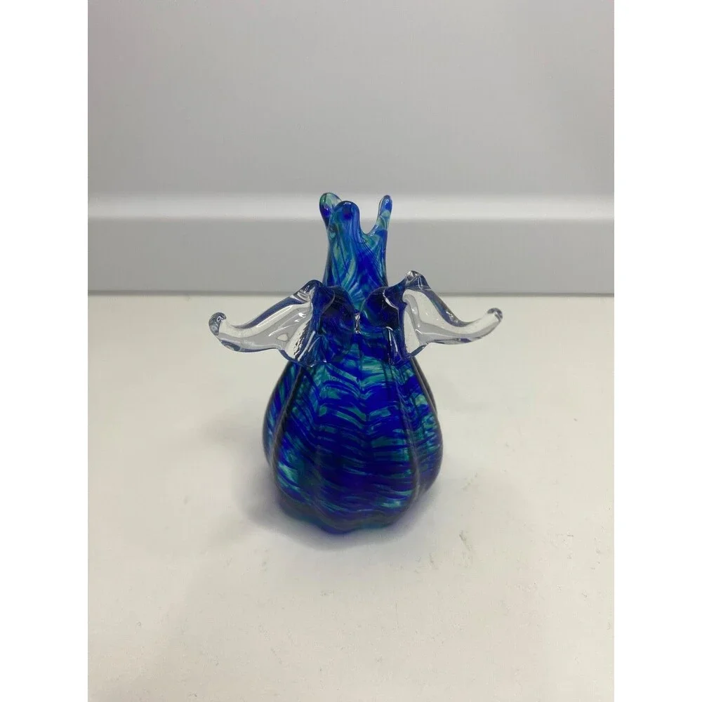 Bud Vase with Angel Wings - Art Glass - The Glass Studio of Cape Cod 3.5